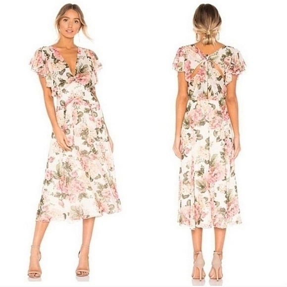 Divine Heritage Dresses & Skirts - DIVINE HERITAGE FLORAL‎ MIDI DRESS XS